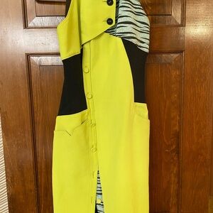 Proenza Schouler Designer Chartreuse midi dress- Made in Italy.  Size 6/8
